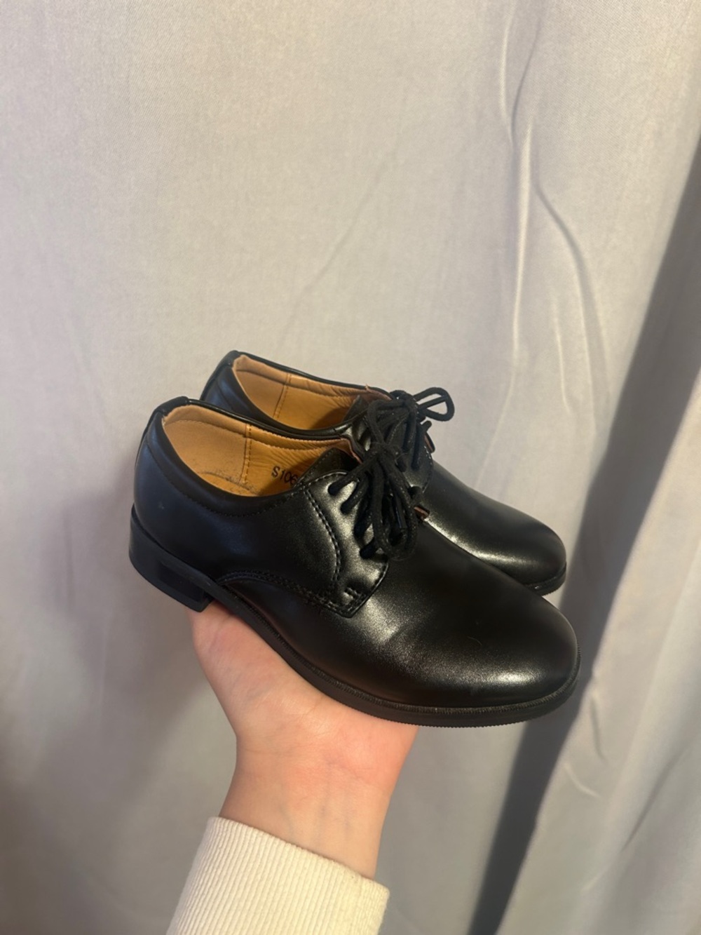 Tip Top Kids Black Lace-Up Dress Shoes